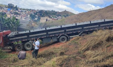 Carreta sem freios provoca acidente entre a Conceição e Nova Viçosa