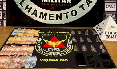Polícia apreende três menores e prende acusado de tráfico de drogas em Viçosa