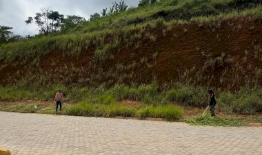 Prefeitura de Ervália realiza serviços de capina e limpeza em diferentes regiões do município