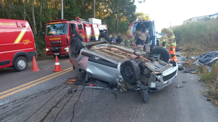 Acidente próximo ao trevo de Cajuri deixa seis feridos