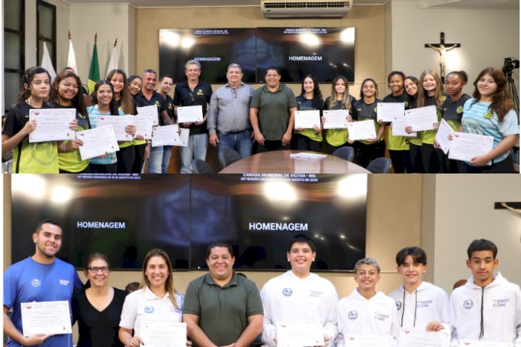 Câmara homenageia estudantes pelo desempenho no JEMG 2025