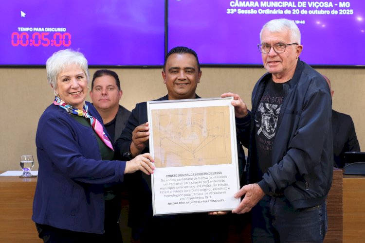 Filha de autor da bandeira de Viçosa discute valorização dos símbolos municipais na Câmara