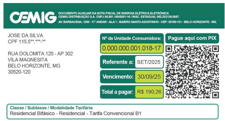 Cemig muda identificação das contas de luz